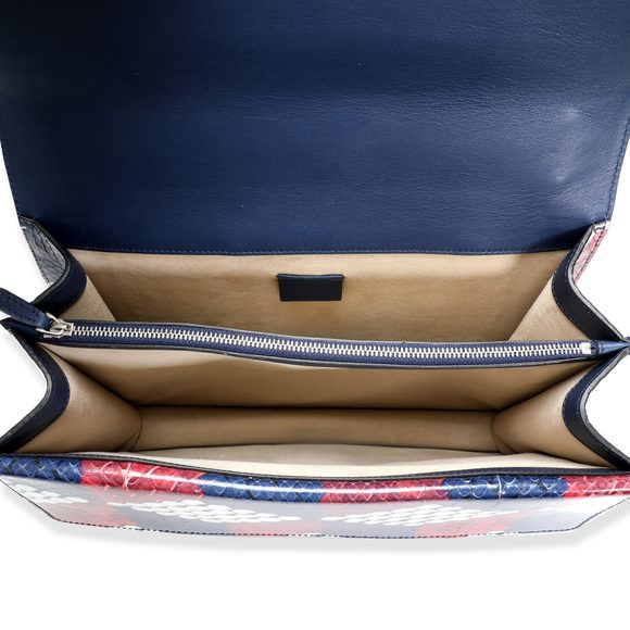 Gucci Red, White, & Blue Geometric Python Dionysus Shoulder Bag - Picture 7 of 10